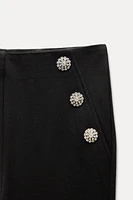 JEWEL BUTTON LEGGINGS WITH A MID WAIST