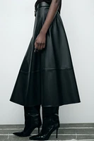 FAUX LEATHER LAYERED SKIRT