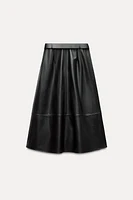 FAUX LEATHER LAYERED SKIRT