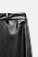 FAUX LEATHER LAYERED SKIRT