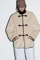 FAUX FUR TOGGLE COAT