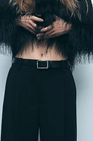 BELTED PLEATED PANTS