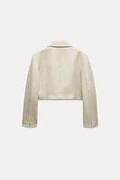 LINEN BLEND CROPPED BLAZER