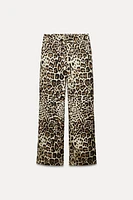 ANIMAL PRINT SATIN EFFECT PANTS