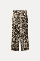 ANIMAL PRINT SATIN EFFECT PANTS