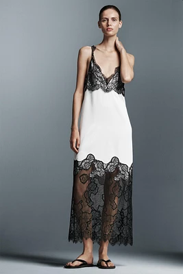 LACE SATIN EFFECT DRESS ZW COLLECTION