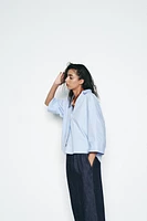 POPLIN SHIRT WITH VOLUMINOUS SLEEVES