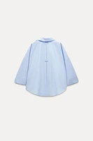 POPLIN SHIRT WITH VOLUMINOUS SLEEVES