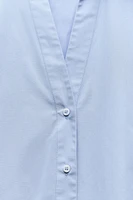 POPLIN SHIRT WITH VOLUMINOUS SLEEVES