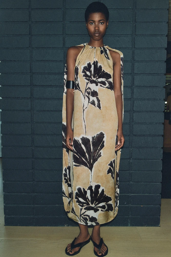 PRINTED CAPE DRESS ZW COLLECTION