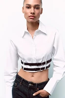 POPLIN SHIRT WITH DOUBLE BELT