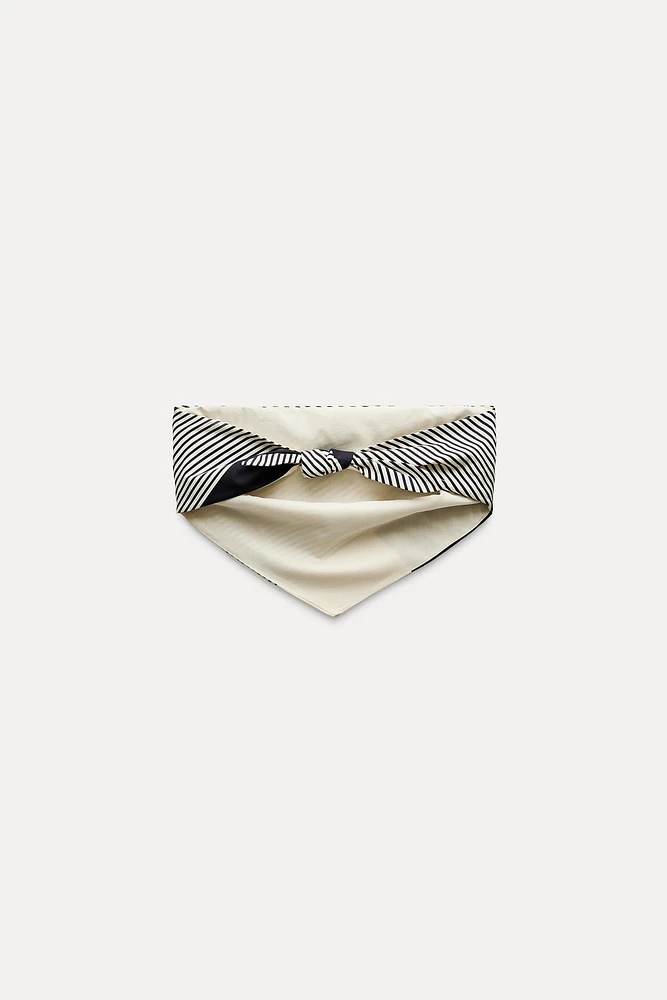 STRIPED BELT POPLIN TOP