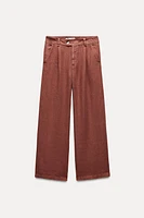 WIDE LEG 100% LINEN PANTS