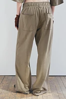 STRAIGHT FIT COTTON PANTS