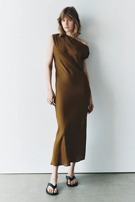 SATIN EFFECT MIDI DRESS ZW COLLECTION