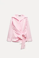 OVERSIZED POPLIN BOW SHIRT