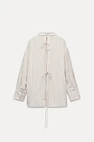 BACK BOW STRIPED SHIRT