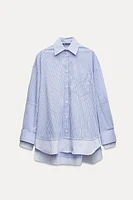 DOUBLE CUFF OVERSIZED POPLIN SHIRT