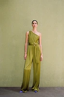 SATIN EFFECT ASYMMETRIC JUMPSUIT