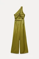 SATIN EFFECT ASYMMETRIC JUMPSUIT