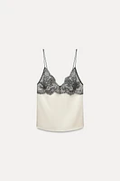 LACE LINGERIE STYLE TOP ZW COLLECTION