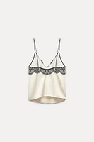 LACE LINGERIE STYLE TOP ZW COLLECTION