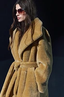 FAUX FUR BELTED COAT ZW COLLECTION