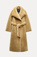 FAUX FUR BELTED COAT ZW COLLECTION