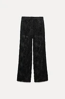 STRUCTURED SEQUINS SEMI-SHEER PANTS