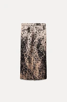 WRINKLE LOOK PRINTED SKIRT ZW COLLECTION