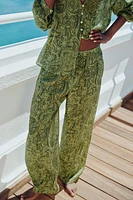 METALLIC THREAD PRINTED PANTS