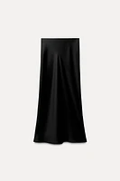 SATIN EFFECT MIDI SKIRT