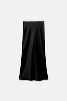 SATIN EFFECT MIDI SKIRT