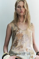 SEMI-SHEER PRINTED TOP ZW COLLECTION