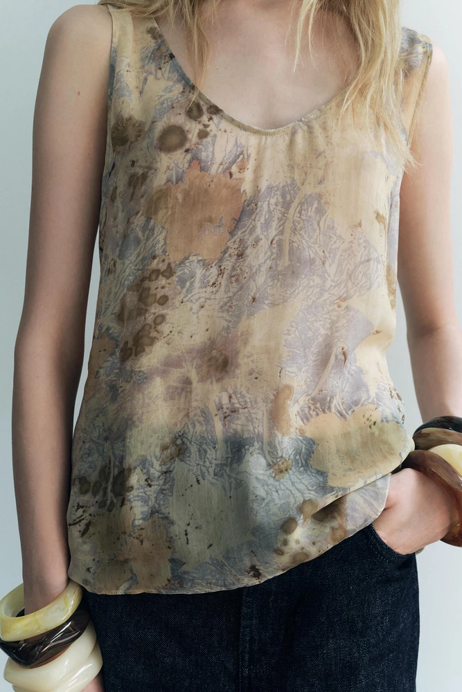 SEMI-SHEER PRINTED TOP ZW COLLECTION