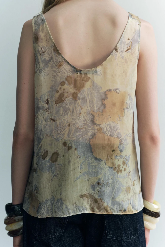 SEMI-SHEER PRINTED TOP ZW COLLECTION