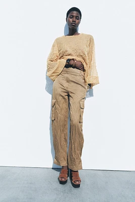 WRINKLED CARGO PANTS ZW COLLECTION