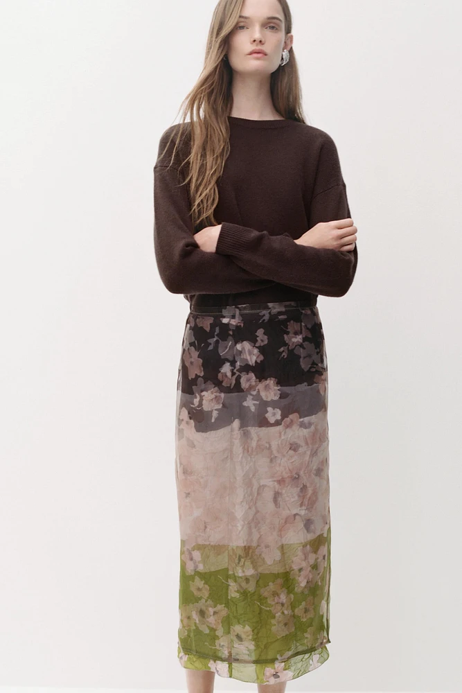 PRINTED ORGANZA SKIRT ZW COLLECTION