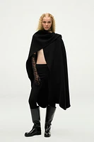 ASYMMETRIC WOOL BLEND CAPE ZW COLLECTION