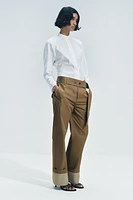 BELTED TWILL PANTS ZW COLLECTION