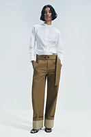 BELTED TWILL PANTS ZW COLLECTION