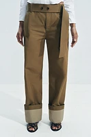 BELTED TWILL PANTS ZW COLLECTION