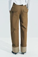 BELTED TWILL PANTS ZW COLLECTION