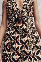 PRINTED CUT-OUT MIDI DRESS