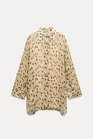 ZW COLLECTION SEMI-SHEER ANIMAL PRINT SHIRT