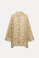 ZW COLLECTION SEMI-SHEER ANIMAL PRINT SHIRT