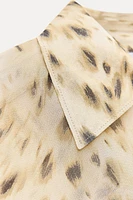 ZW COLLECTION SEMI-SHEER ANIMAL PRINT SHIRT