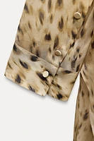 ZW COLLECTION SEMI-SHEER ANIMAL PRINT SHIRT