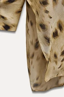 ZW COLLECTION SEMI-SHEER ANIMAL PRINT SHIRT