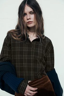 PLAID CROP SHIRT